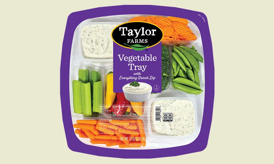 Dual Dip Veggie Tray 52 oz - Taylor Farms